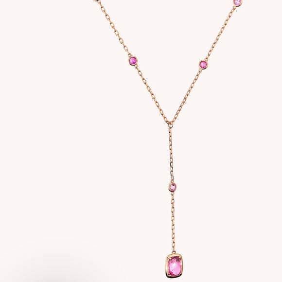 Collana Bronzallure a Cravatta con Prisma Gem Tonde e a Baguette