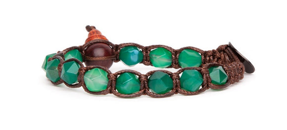 Bracciale Tamashii Diamond Cut Agata Verde Striata