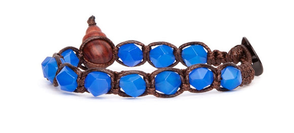 Bracciale Tamashii Diamond Cut Agata Blu