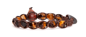 Bracciale Tamashii Diamond Cut Occhio di TIgre Marrone