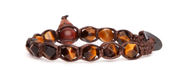 Bracciale Tamashii Diamond Cut Occhio di TIgre Marrone