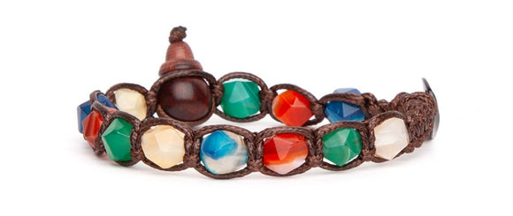 Bracciale Tamashii Diamond Cut Agata Striata Mix Color