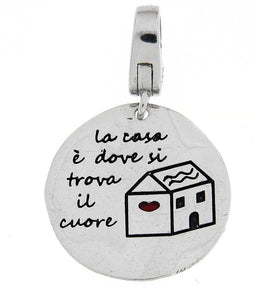 CIONDOLO CHARMANT COLLEZIONE LE FRASI DELLA VITA referenza: FR27 "La casa è dove si trova il cuore"