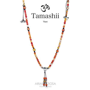 Collana Tamashii Mudra originale realizzata con pietre naturali AGATA ROSSA STRIATA.