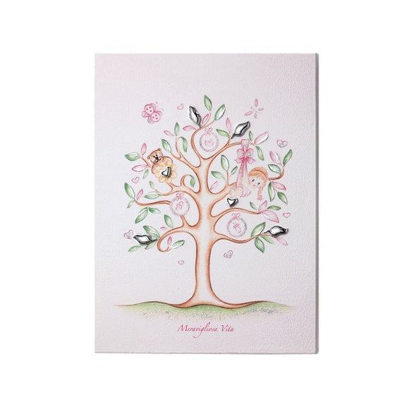 QUADRETTO BIMBI ALBERO MERAVIGLIOSA VITA  referenza: B.2R