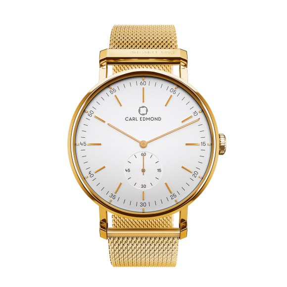 OROLOGIO CARL EDMOND WHITE DELUXE GOLD - R3621-MG18