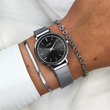 Orologio Cluse Boho Chic Petite Crystals Mesh Black, Silver Colour Referenza: CW10502 